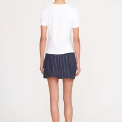 ANNETTE SKIRT | NAVY PINSTRIPE -Outlet Attirion Store 063 230516 Staud Fall Ecom 03266 web