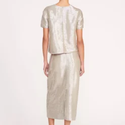 INGRID TOP | SILVER -Outlet Attirion Store 11 INGRID TOP TULIP SKIRT SILVER 0181 web