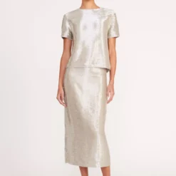 INGRID TOP | SILVER -Outlet Attirion Store 13 INGRID TOP TULIP SKIRT SILVER 0174 web