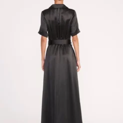 MILLIE DRESS | BLACK SATIN -Outlet Attirion Store 209 MILLIE DRESS BLACK SATIN 0503 web