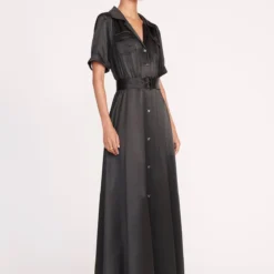 MILLIE DRESS | BLACK SATIN -Outlet Attirion Store 210 MILLIE DRESS BLACK SATIN 0498 web