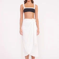 LIV BIKINI TOP | BLACK WHITE -Outlet Attirion Store ANGELICA WRAP SKIRT WHITE 01375 web