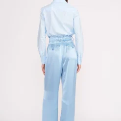 LUISA PANT | FRENCH BLUE SATIN -Outlet Attirion Store Copyof013 230601 Staud Fall Ecom 00988 web