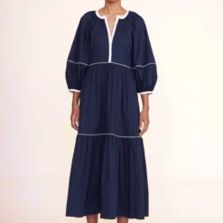 DEMI DRESS | NAVY WHITE