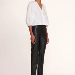 ELLIOT PANT | BLACK VEGAN LEATHER 8 ELLIOT PANT | BLACK VEGAN LEATHER -Outlet Attirion Store Dill Top White Elliot Pant Black 005 edit web
