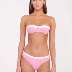 GEMMA BIKINI BOTTOM | CORAL PINK WHITE