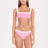 LIV BIKINI TOP | CORAL PINK WHITE