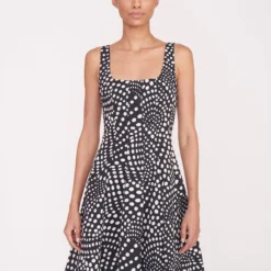 MINI WELLS DRESS | BLACK WAVY DOT -Outlet Attirion Store MINI WELLS DRESS 007 00202 web