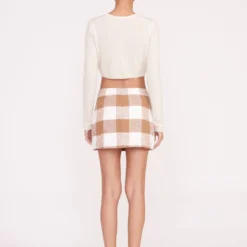 TOUR SKIRT | TOBACCO GINGHAM 8 TOUR SKIRT | TOBACCO GINGHAM -Outlet Attirion Store Pre Fall 038 01227 web