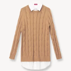 ALDRIN DRESS | CAMEL WHITE -Outlet Attirion Store STAUD ALDRIN KNIT DRESS CAMEL WHITE FALL 23 ECOM 1 1