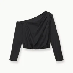 ANIKA TOP | BLACK -Outlet Attirion Store STAUD ANIKA WOVENSHIRT BLACK FALL 23 ECOM 1
