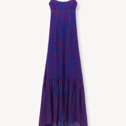 FLORENCE DRESS | LAPIS WAVY DOT 10 FLORENCE DRESS | LAPIS WAVY DOT -Outlet Attirion Store STAUD FLORENCE DRESS BLUE RED WAVY DOT SUPF 23 ECOM 1