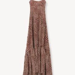 FLORENCE DRESS | CLOVE WAVY DOT -Outlet Attirion Store STAUD FLORENCE DRESS CLOVE WAVY DOTS SUPF 23 ECOM 1