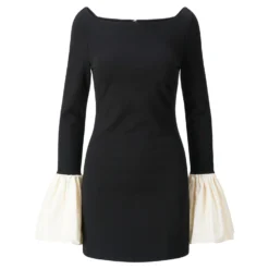 HAWTHORNE DRESS | BLACK IVORY -Outlet Attirion Store STAUD HAWTHORNEDRESS BLACKIVORY ECOM 1 scaled