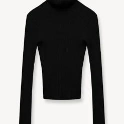 JACE TOP | BLACK -Outlet Attirion Store STAUD JACE SWEATER BLACK FALL 23 ECOM 1 1