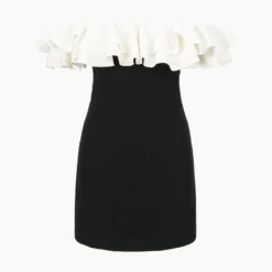 KIARA DRESS | BLACK IVORY -Outlet Attirion Store STAUD KIARADRESS BLACKIVORY ECOM 1