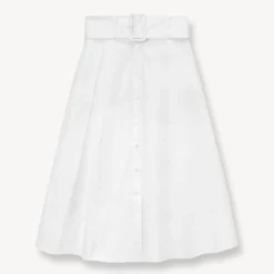 KINGSLEY SKIRT | WHITE -Outlet Attirion Store STAUD KINGSLEY SKIRT WHITE SUPF 23 ECOM 1 1
