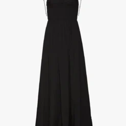 LANDRY DRESS | BLACK -Outlet Attirion Store STAUD LANDRY DRESS BLACK SUMMER ECOM 22