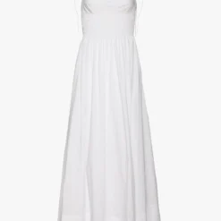 LANDRY DRESS | WHITE -Outlet Attirion Store STAUD LANDRY DRESS WHITE SUMMER ECOM 22