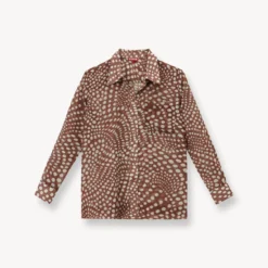 MARTHA TUNIC | CLOVE WAVY DOT -Outlet Attirion Store STAUD MARTHA TUNIC CLOVE WAVY DOTS SUPF 23 ECOM 1