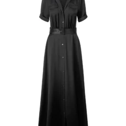 MILLIE DRESS | BLACK SATIN -Outlet Attirion Store STAUD MILLIEDRESS BLACK ECOM 1 scaled