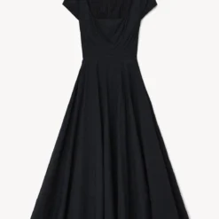 Outlet Attirion Store -Outlet Attirion Store STAUD SHORT SLEEVE WELLS DRESS BLACK FALL 22 ECOM 1