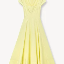 SHORT SLEEVE WELLS DRESS | SUNRAY -Outlet Attirion Store STAUD SHORT SLEEVE WELLS DRESS SUNRAY SPRING 23 ECOM 1 1