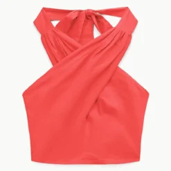 SMOCKED KAI TOP | HIBISCUS -Outlet Attirion Store STAUD SMOCKEDKAI TOP HIBISCUS SPRING 23 ECOM 1