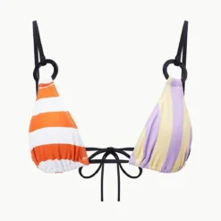 TATE TRIANGLE BIKINI TOP | CABANA STRIPE MULTI -Outlet Attirion Store STAUD TATEBIKINI TOP CABM SUPF 23 ECOM 1