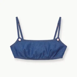 STAUD + WRANGLER THE JEAN BIKINI TOP | DARK RINSE -Outlet Attirion Store STAUD THEJEANBIKINI DENIM DARKRINSE WRANGLER 23 ECOM 1