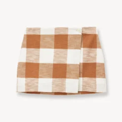 TOUR SKIRT | TOBACCO GINGHAM 10 TOUR SKIRT | TOBACCO GINGHAM -Outlet Attirion Store STAUD TOUR SKIRT TOBACCO GINGHAM SUPF 23 ECOM 1