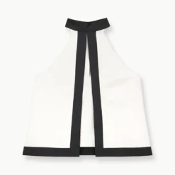 WRIGHT TOP | ECRU BLACK -Outlet Attirion Store STAUD WRIGHT WOVENTOP ECRUBLACK FALL 23 ECOM 1