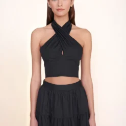 SMOCKED KAI TOP | BLACK