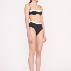DEVON HIGH RISE BIKINI BOTTOM | BLACK WHITE -Outlet Attirion Store Swim 004 00071 web