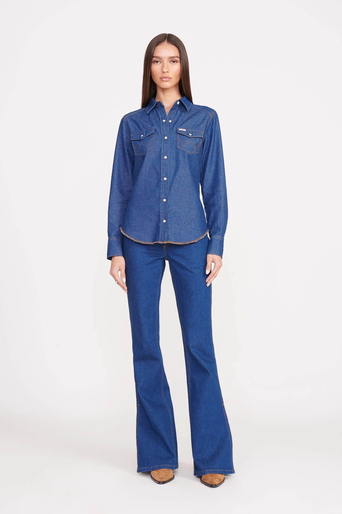 STAUD + WRANGLER THE WESTERN SHIRT | DARK RINSE 2 STAUD + WRANGLER THE WESTERN SHIRT | DARK RINSE - Image 2