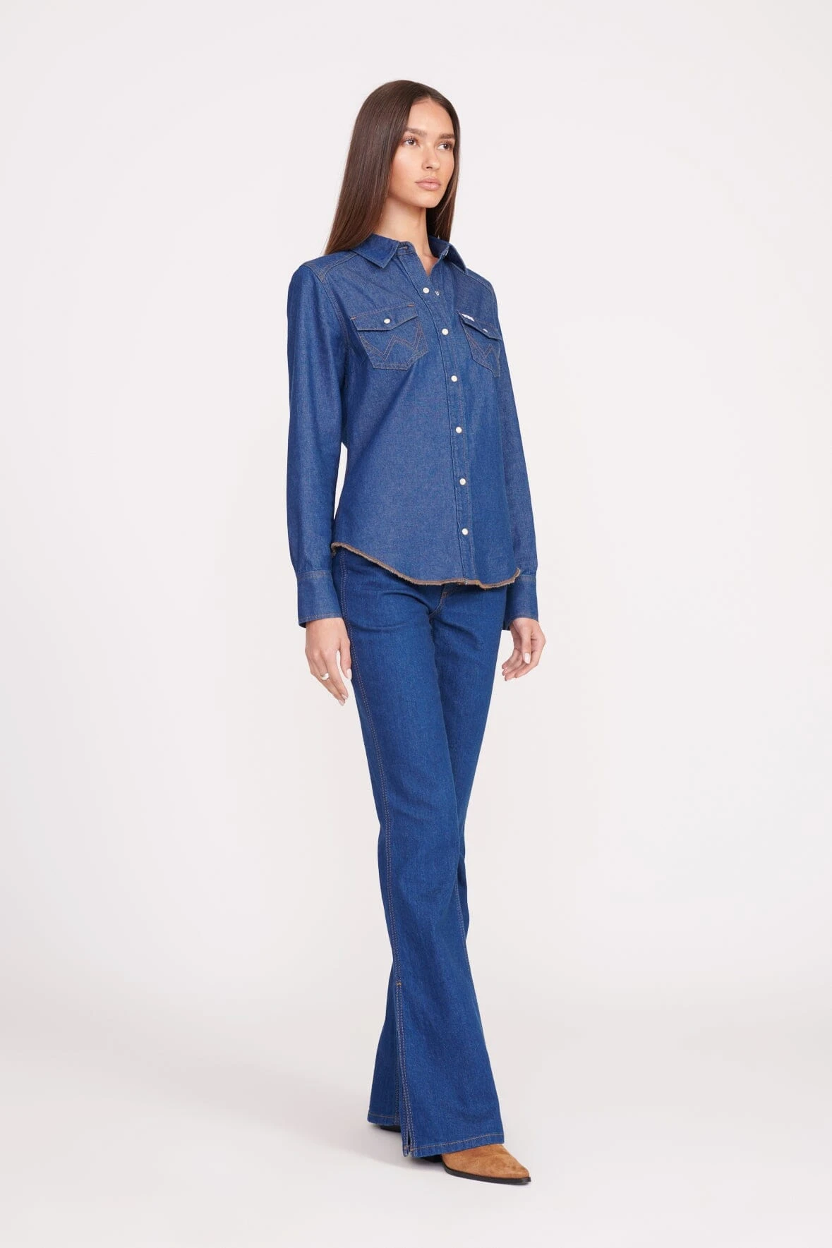 STAUD + WRANGLER THE WESTERN SHIRT | DARK RINSE 3 STAUD + WRANGLER THE WESTERN SHIRT | DARK RINSE - Image 3