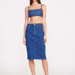 STAUD + WRANGLER THE PENCIL SKIRT | DARK RINSE 11 STAUD + WRANGLER THE PENCIL SKIRT | DARK RINSE -Outlet Attirion Store Wrangler 1038 web
