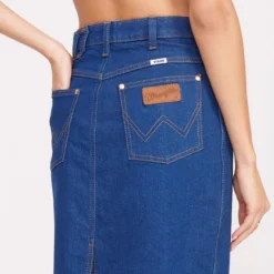 STAUD + WRANGLER THE PENCIL SKIRT | DARK RINSE 10 STAUD + WRANGLER THE PENCIL SKIRT | DARK RINSE -Outlet Attirion Store Wrangler 1048 web