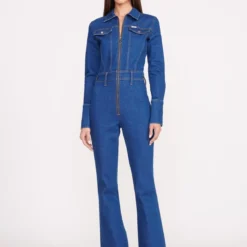 STAUD + WRANGLER THE BODY JUMPSUIT | DARK RINSE