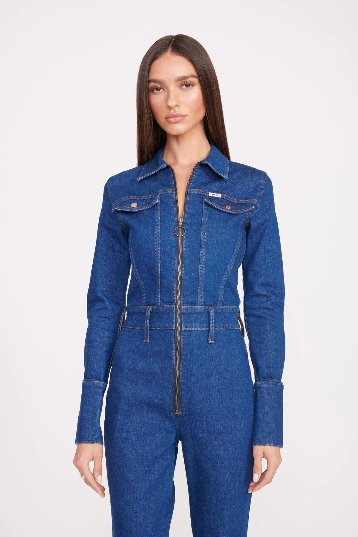 STAUD + WRANGLER THE BODY JUMPSUIT | DARK RINSE 2 STAUD + WRANGLER THE BODY JUMPSUIT | DARK RINSE - Image 2