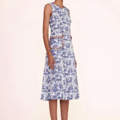 BAIT DRESS | BLUE TOILE WHISKEY -Outlet Attirion Store bait dress blue toile 00569 web