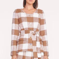 LUISA PANT | TOBACCO GINGHAM 6 LUISA PANT | TOBACCO GINGHAM -Outlet Attirion Store charles blazer oat milk 02121 web 1