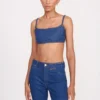 STAUD + WRANGLER THE JEAN BIKINI TOP | DARK RINSE