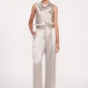 LUISA PANT | SILVER SATIN