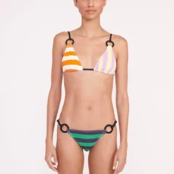 TATE TRIANGLE BIKINI TOP | CABANA STRIPE MULTI
