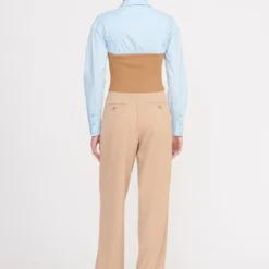 HAZEL TOP | CAMEL FRENCH BLUE -Outlet Attirion Store hazel top camel french blue 1