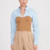 HAZEL TOP | CAMEL FRENCH BLUE
