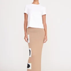 KARINA SKIRT | CAMEL GEOSCAPE
