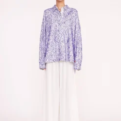 MELODY TOP | BLUE PALM -Outlet Attirion Store marza pant white 05570 web