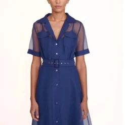 MILLIE DRESS | NAVY ORGANZA -Outlet Attirion Store millie dress navy organza 4
